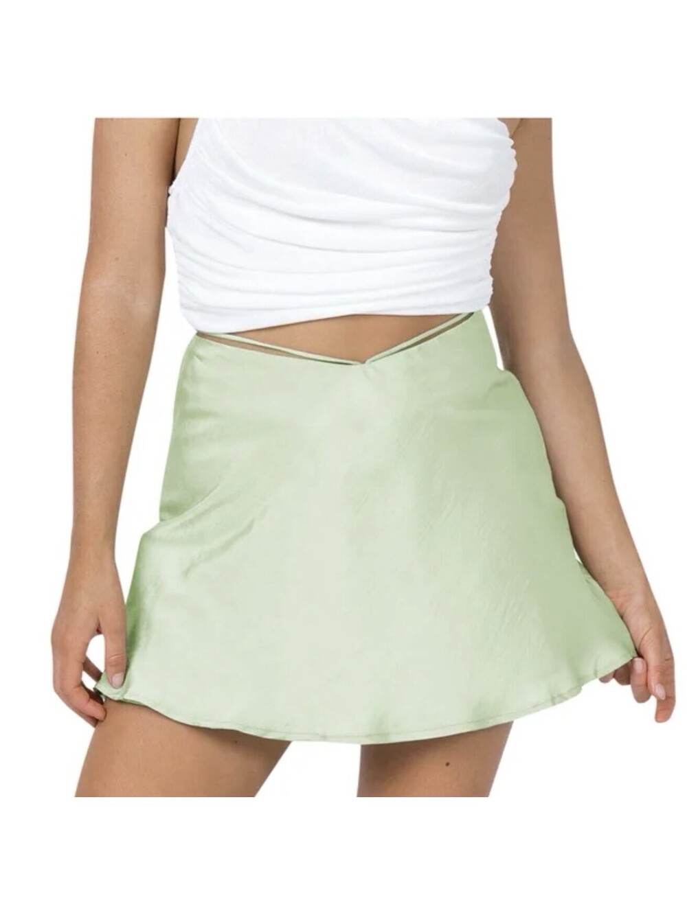 Princess Polly Satin Tie Back Mini Skirt